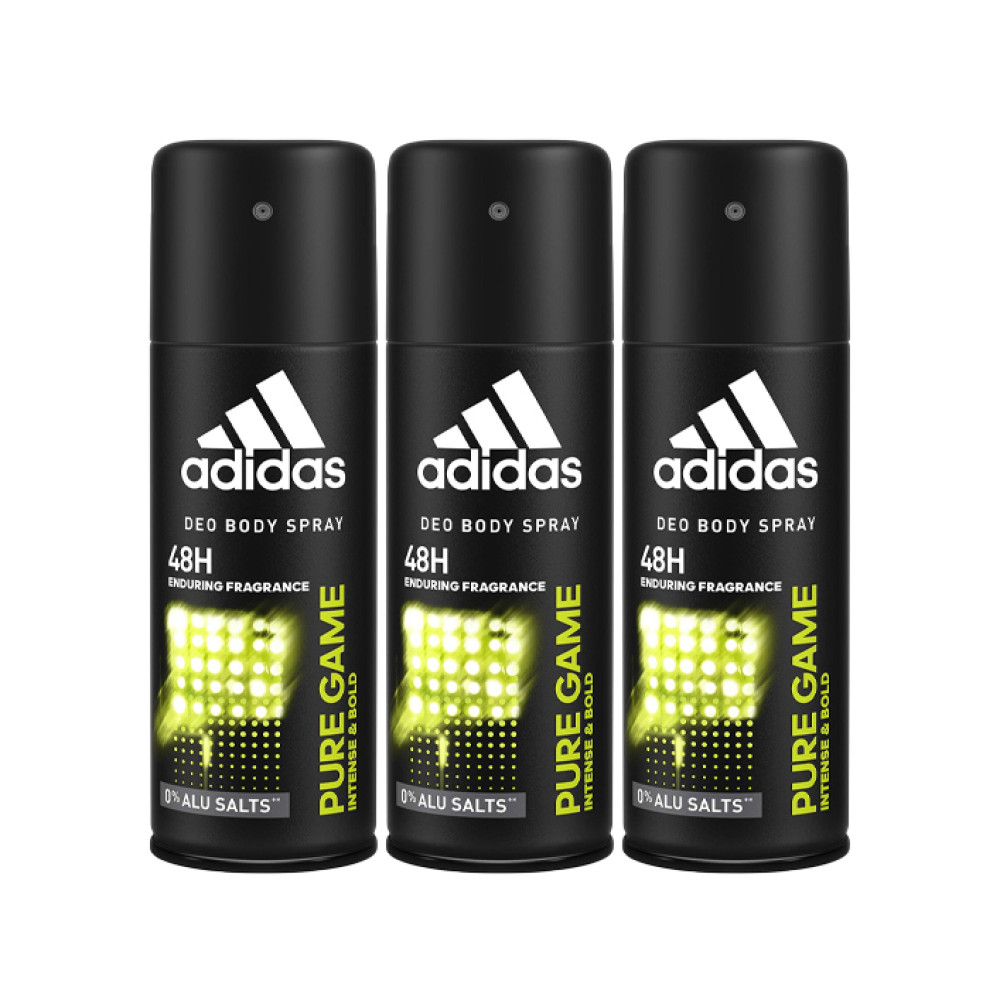 ADIDAS BODY SPRAY 48H PURE GAME 3X150ML