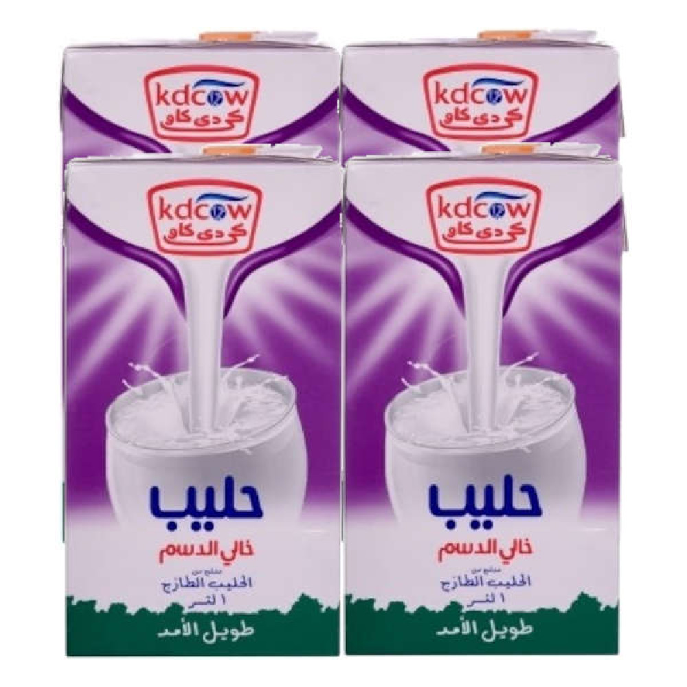 KD COW SKIMMED MILK LONG LIFE 4 X 1LTR 