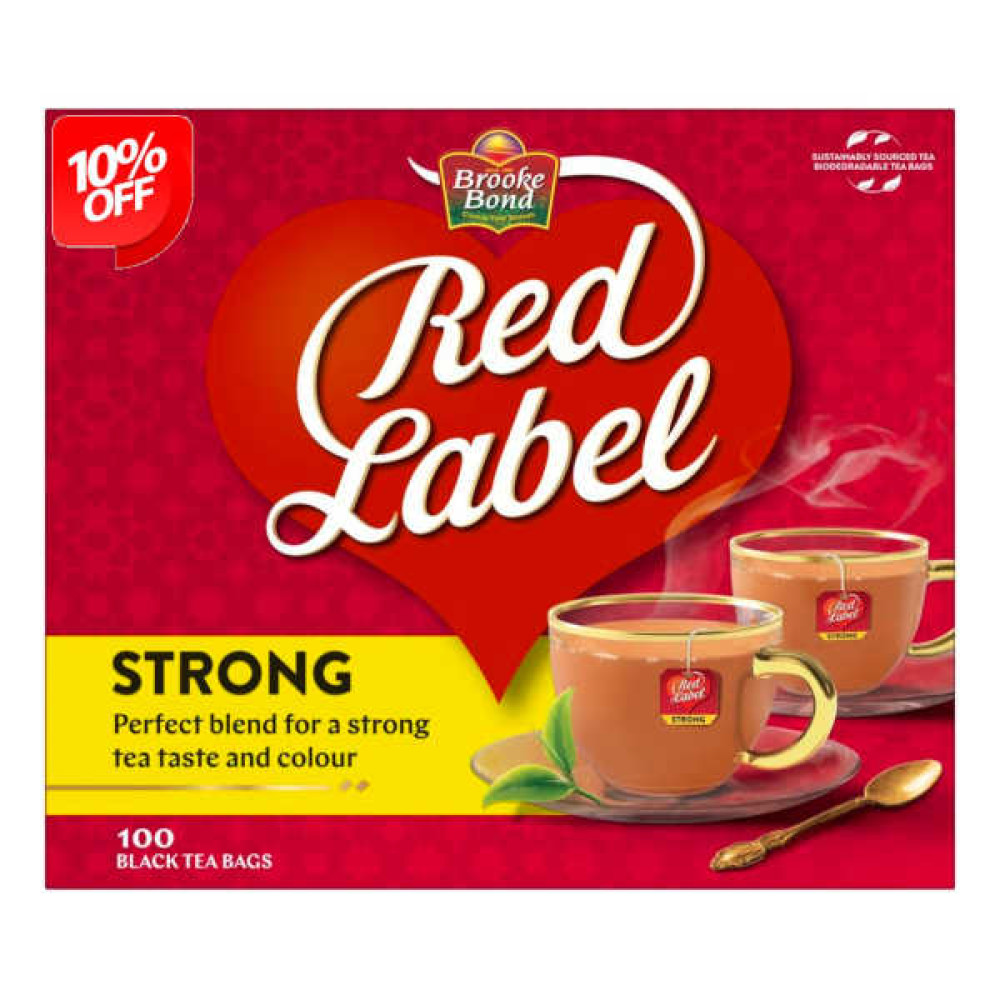 BROOKE BOND RED LABEL BLACK TEA 100 BAGS 10% OFF 
