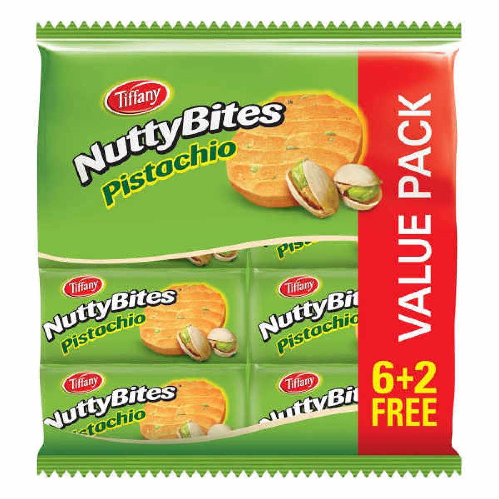TIFFANY BITES BISCUITS PISTACHIO 90GM 8S 