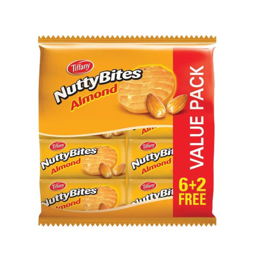 TIFFANY NUTTYBITES COOKIES ALMOND 8 X 90GM 