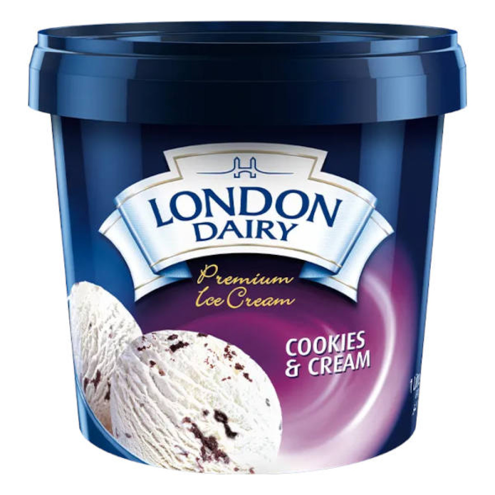 LONDON DAIRY ICE CREAM COOKIES & CREAM 1LTR 