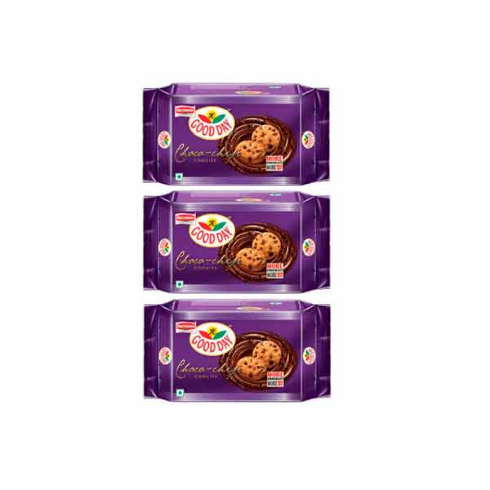 BRITANNIA GOOD DAY CHOCOLATE CHIP COOKIES 3 X 125GM  