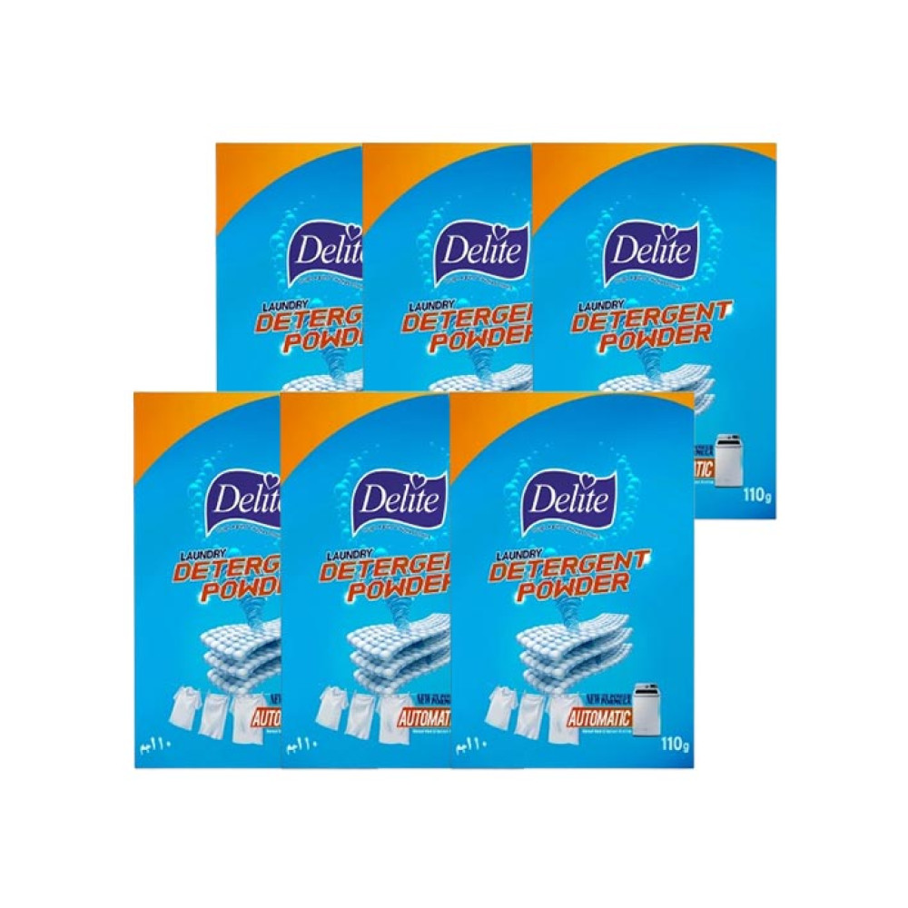DELITE DETERGENT POWDER 6X110GM
