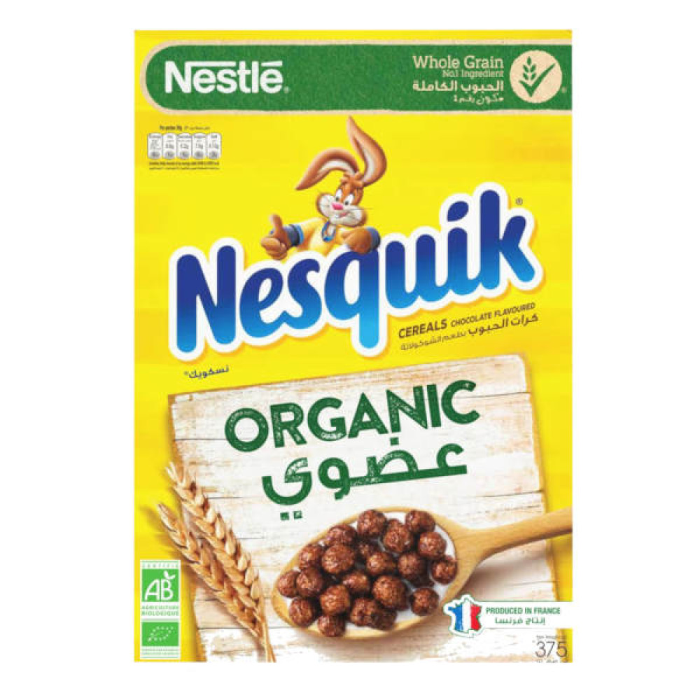 NESQUIK ORGANIC CHOCOLATE CEREALS 375GM 