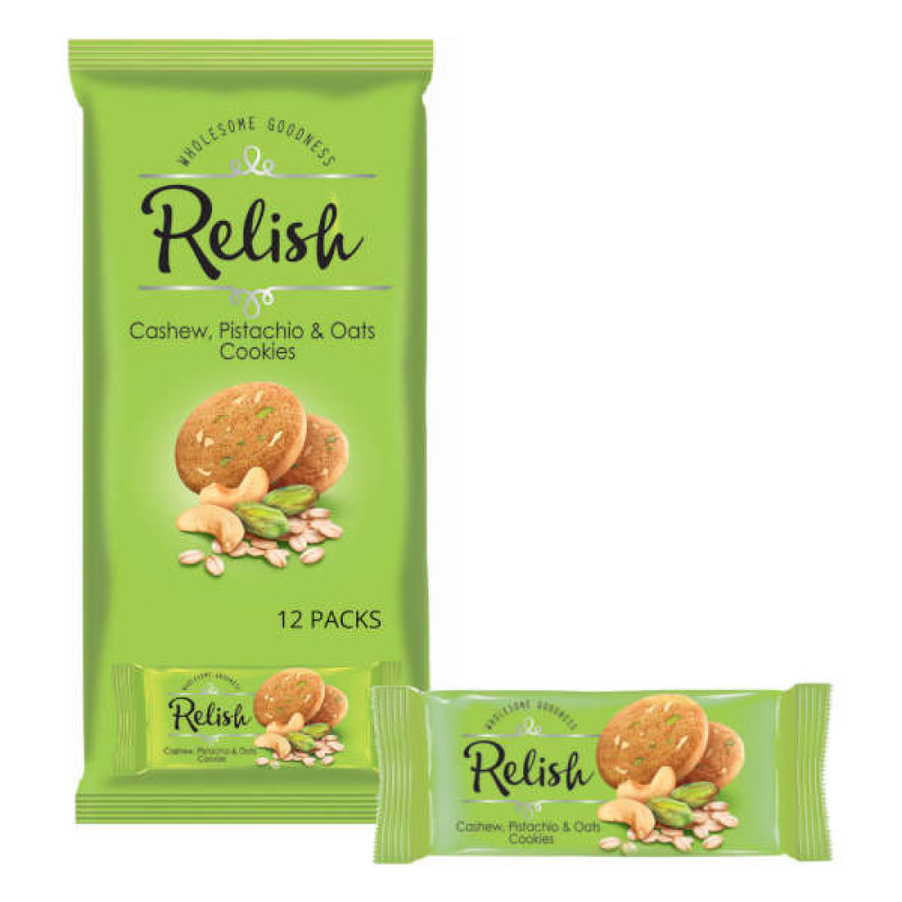 NABIL RELISH CASHEW, PISTACHIO & OATS COOKIES 12 X 42GM 